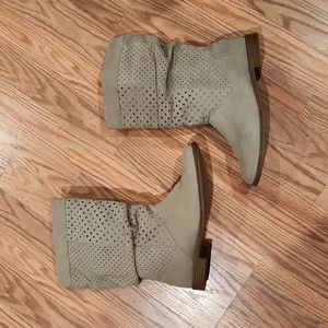 Toms Suede Perforated Slouchy Mid Calf Boots